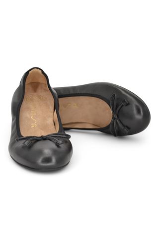 Ballerina in pelle colore nero. UNISA | ACOR-PELLE NERA